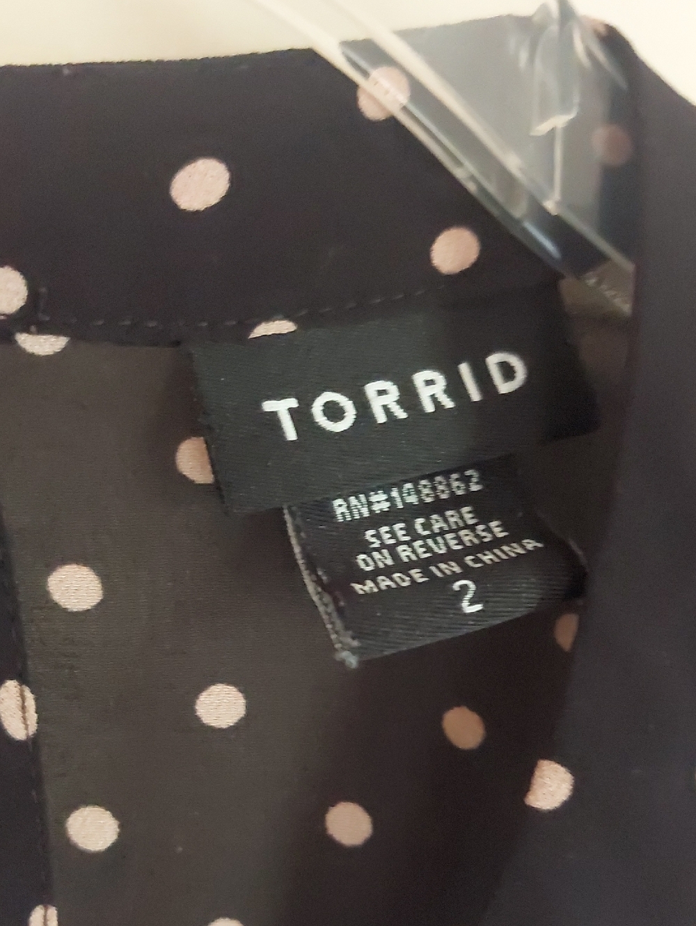 Torrid Black Polka Dot Sleeveless Sheer Ruffle Blouse Plus Sz 2 - Picture 10 of 15